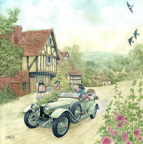 Mister Toad and Friends in a Rolls-Royce